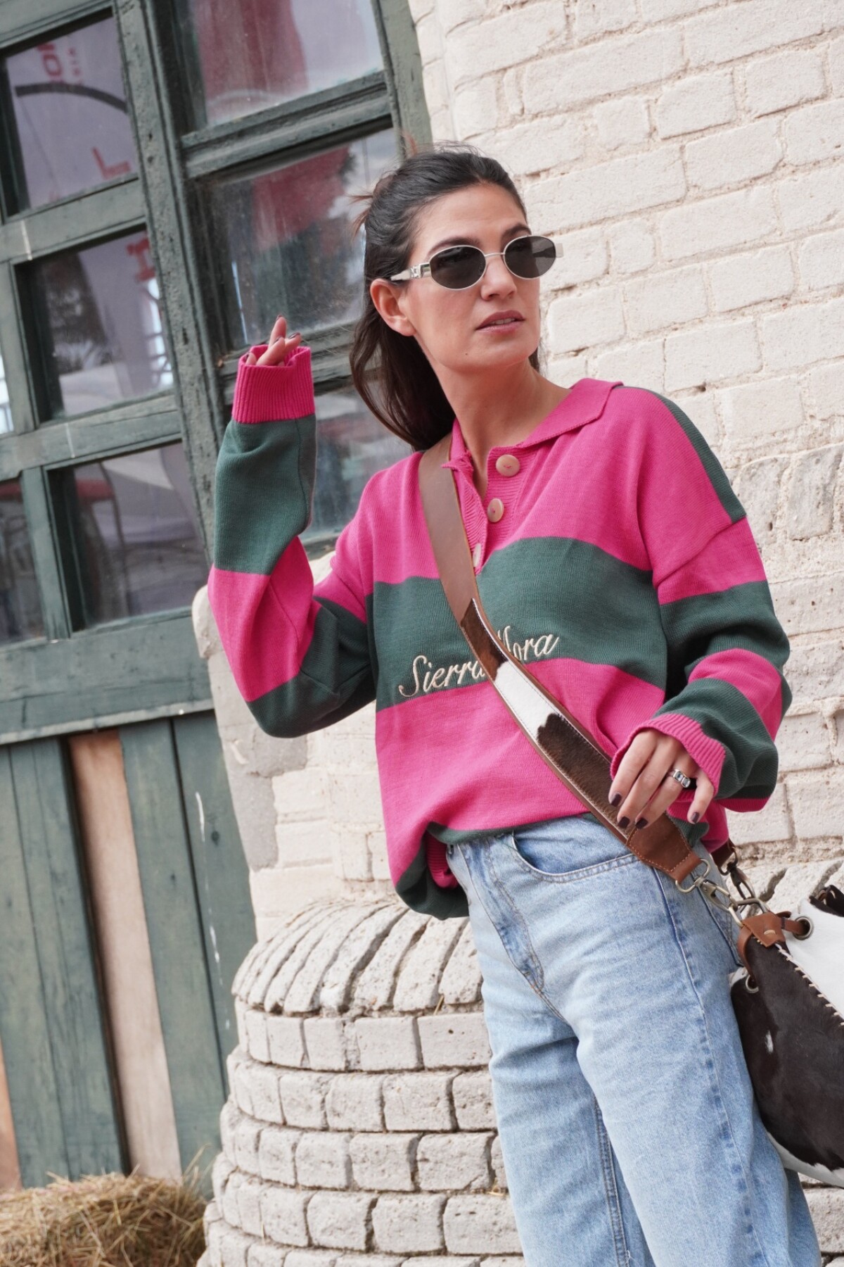 Heritage Sweater Fucsia / Verde