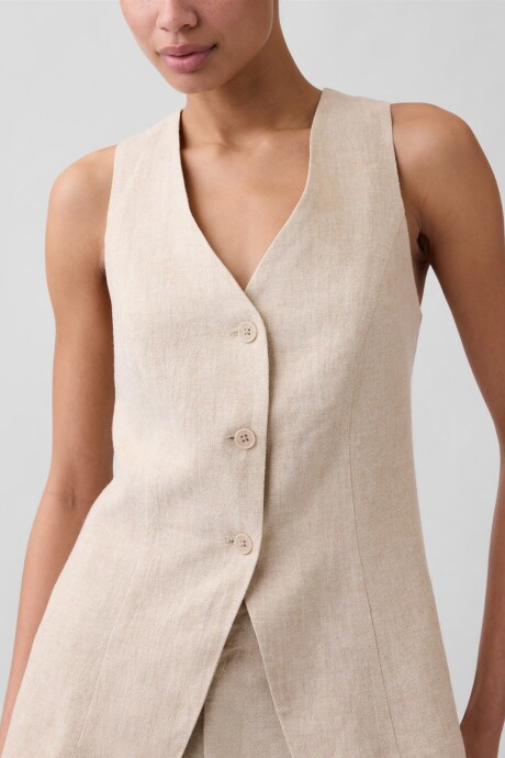 Chaleco De Lino Mujer Flax Linen