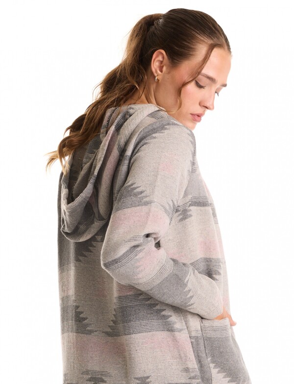 Cardigan Con Capucha GRIS/MULTI