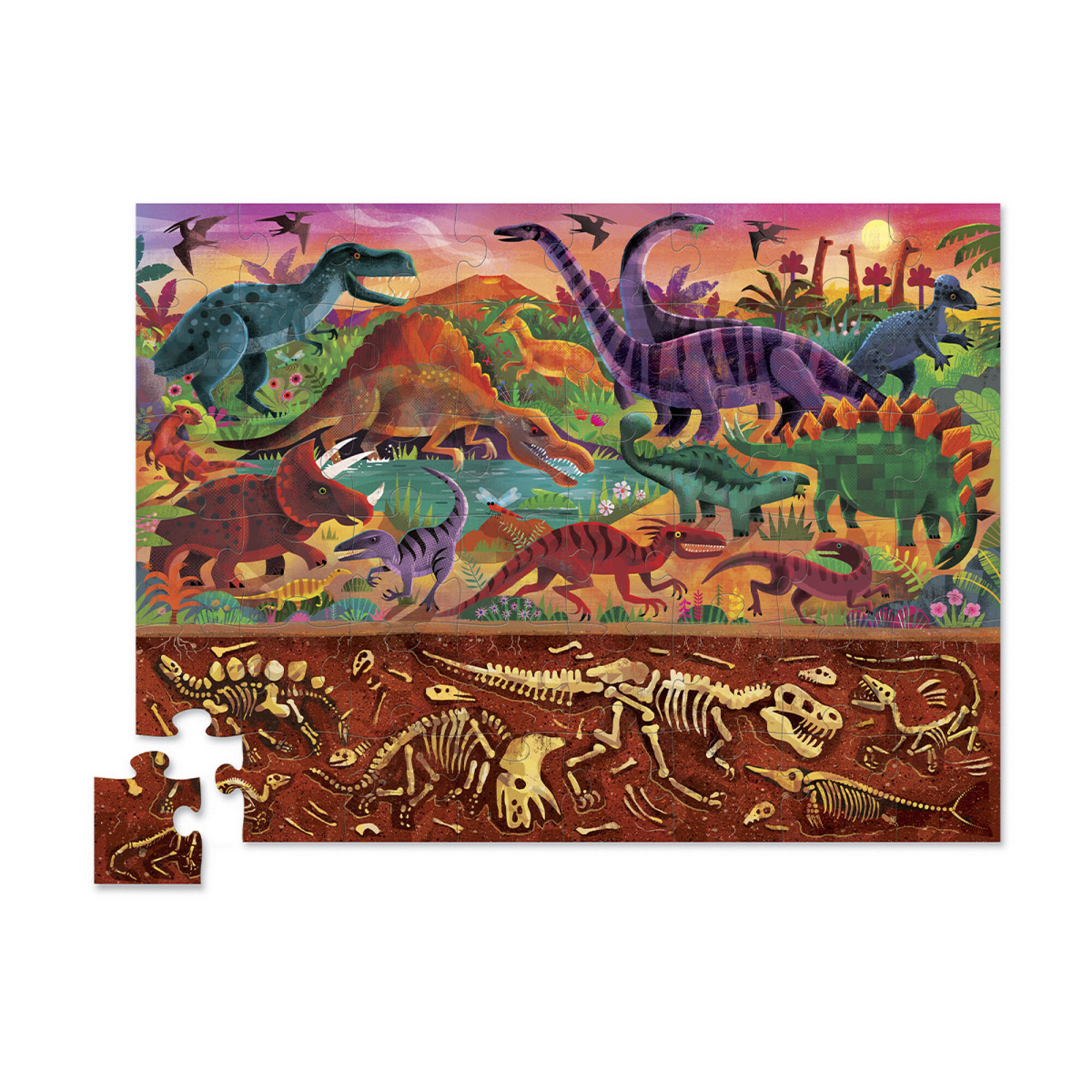 Puzzle Crocodile Creek 48 Piezas 45 cm x 60 cm - Dinosaurios — Cartoons