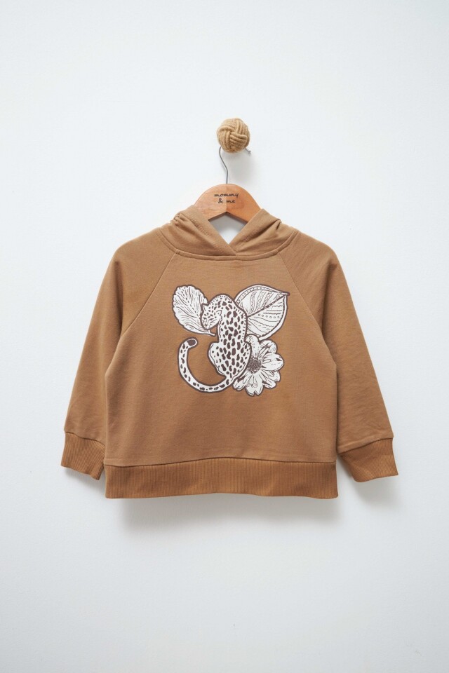 Hoodie de niña estampado tostado