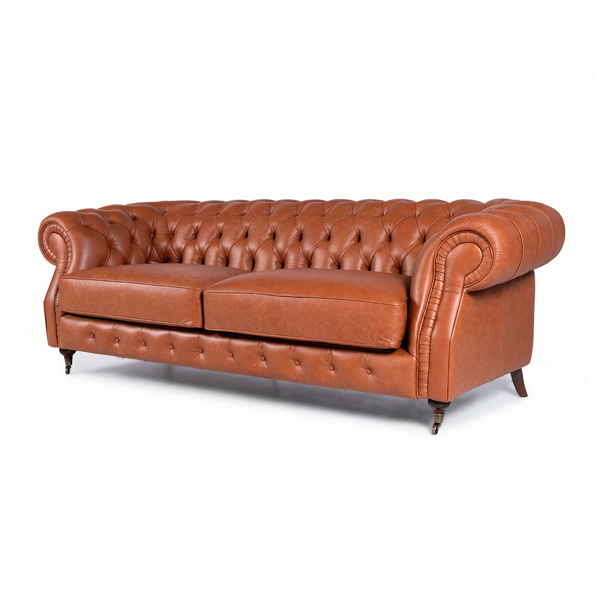 Sofá Chesterfield Luxor - Cuero Advanced - 3 cuerpos - Terracota 