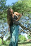 Godet Skirt Lentejuelas Verde