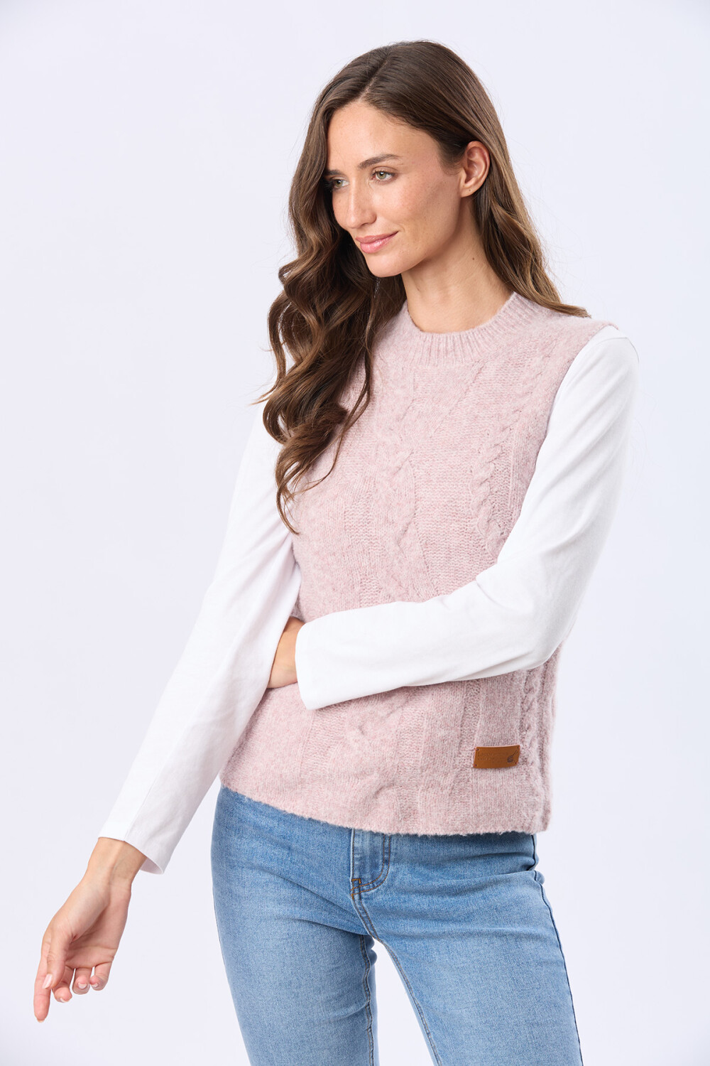 CHALECO TEJIDO Rosa
