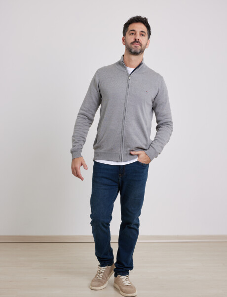 470656 CARDIGAN HARRINGTON LABEL Gris