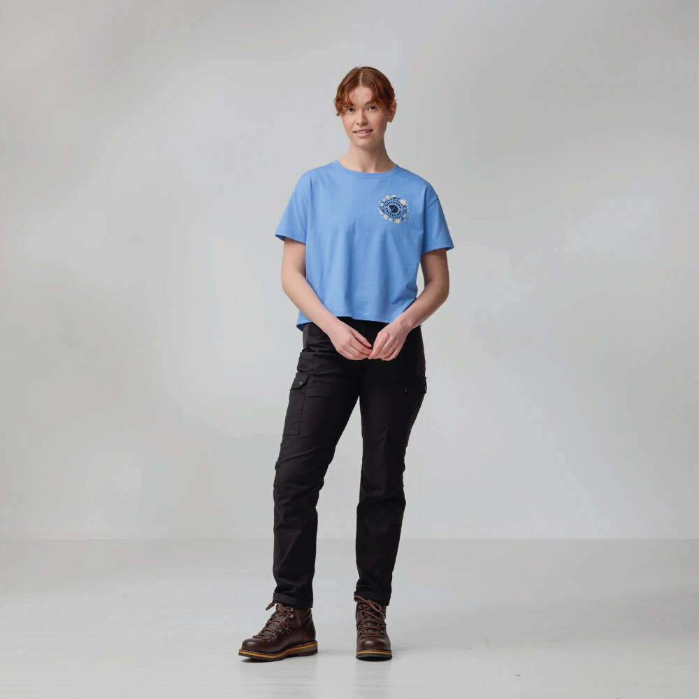 Polo Fjallraven Fjallblomster Logo T-shirt W Mujer Chalk White