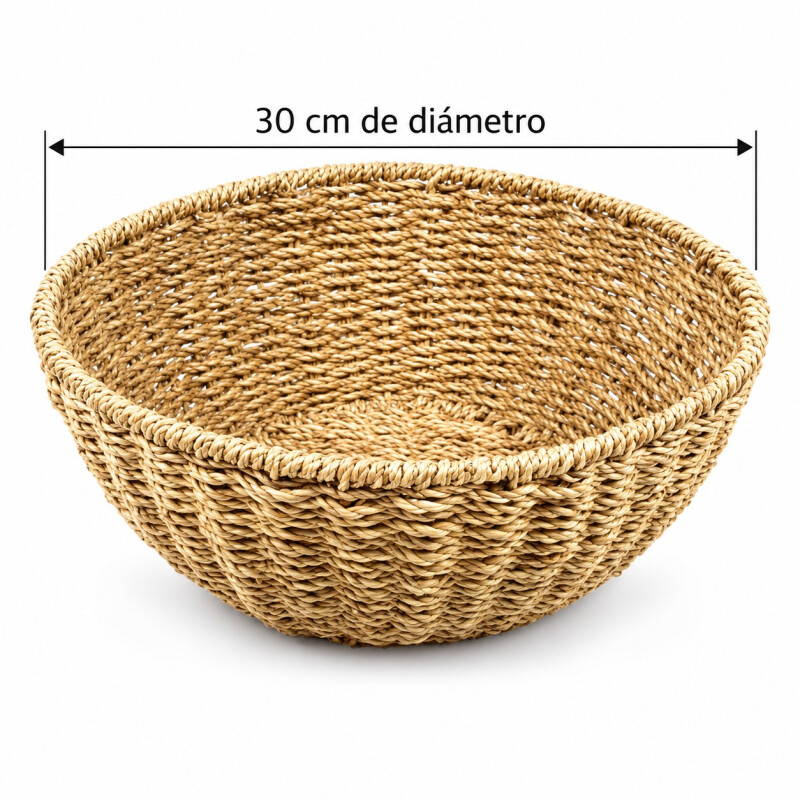 Cesto Canasto Redondo de Fibra Natural Multiuso 30 cm Cesto Canasto Redondo de Fibra Natural Multiuso 30 cm