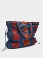 Bolso Shopper Estampado De Nylon azul-marino