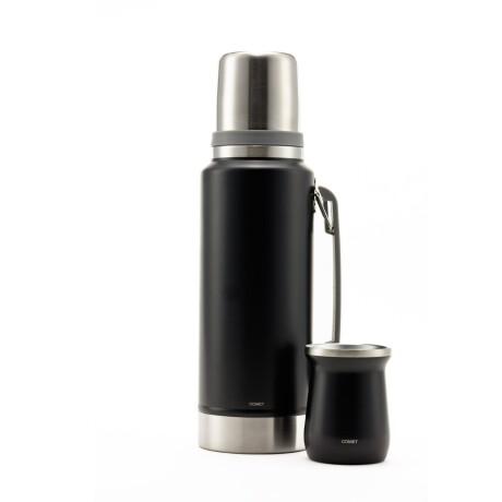 Set termo Comet Viena 1 lt + Mate de 160 ml Negro