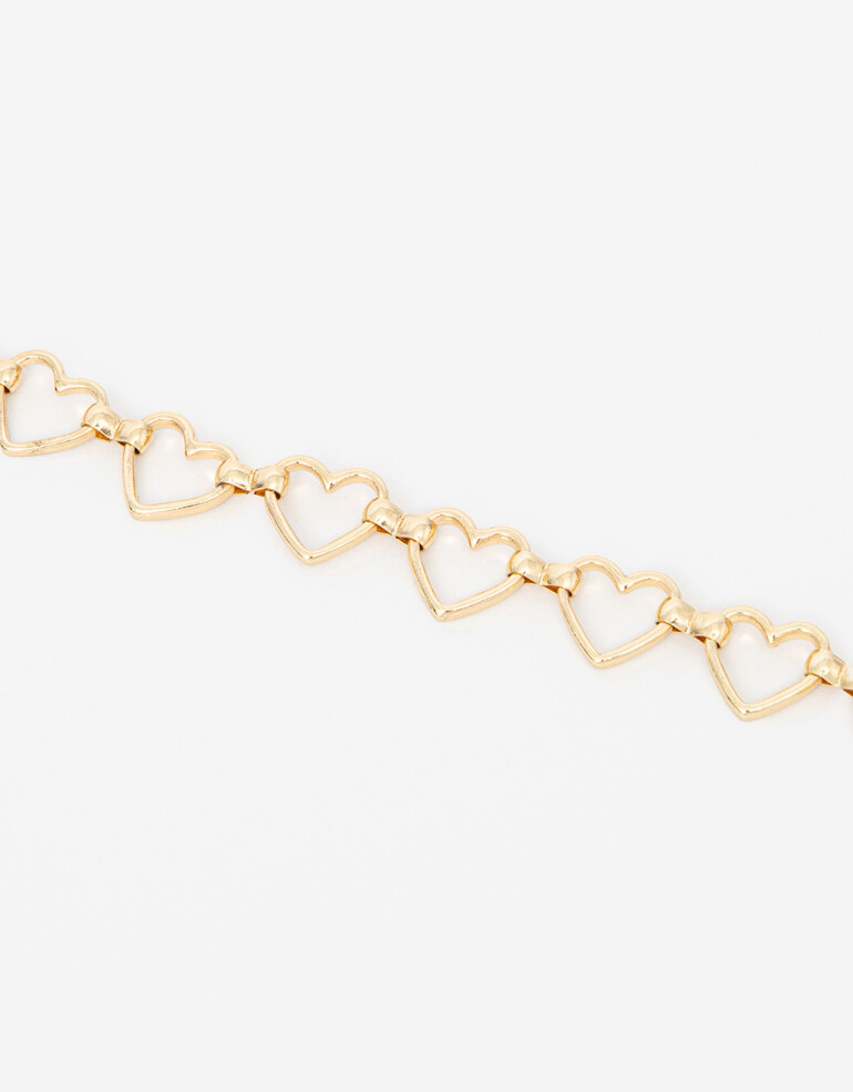 Chokers Metal Choker Corazones De Metal - Dorado