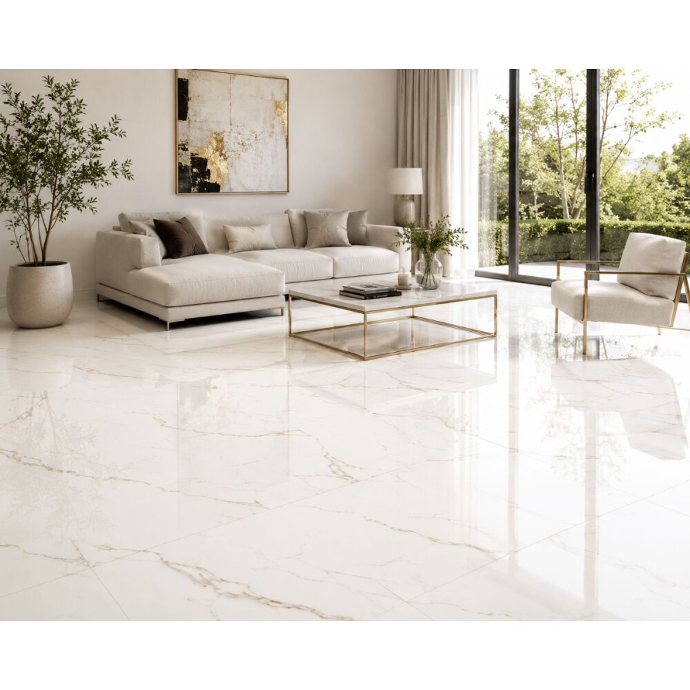 Cerámica para piso y pared Calacata Gold 72x72 cm Pulido brillante y rectificado Cerámica Para Piso Y Pared Calacata Gold 72x72 Cm Pulido Brillante Y Rectificado