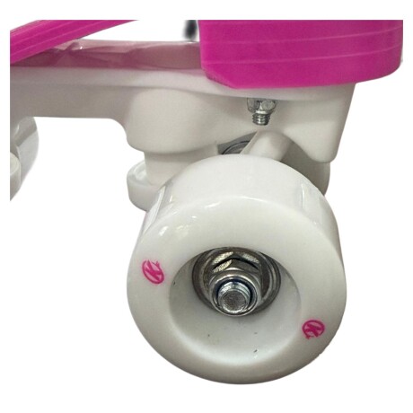 Patín Artístico de 4 Ruedas "K" + Ruedas y Cordones Extra de Regalo BLANCO-ROSA
