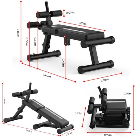 Banco Abdominal Plegable Multifunción Regulable Gym004202