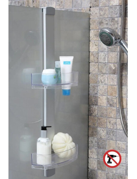 Organizador colgante de ducha en aluminio con estantes Organizador colgante de ducha en aluminio con estantes
