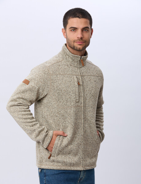 CAMPERA TEXTURADA CON INTERIOR EN POLAR Beige