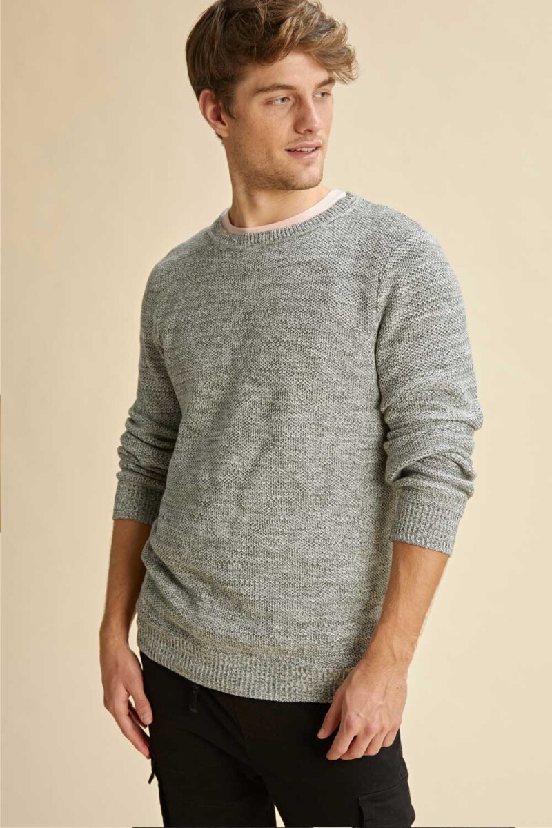 Sweater tejido - Gris melange 