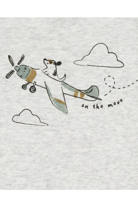 Set tres piezas de algodón, pantalón y dos bodies, diseño aviones Set tres piezas de algodón, pantalón y dos bodies, diseño aviones