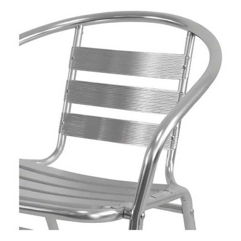 Silla de exterior Slat en aluminio plateada Silla de exterior Slat en aluminio plateada