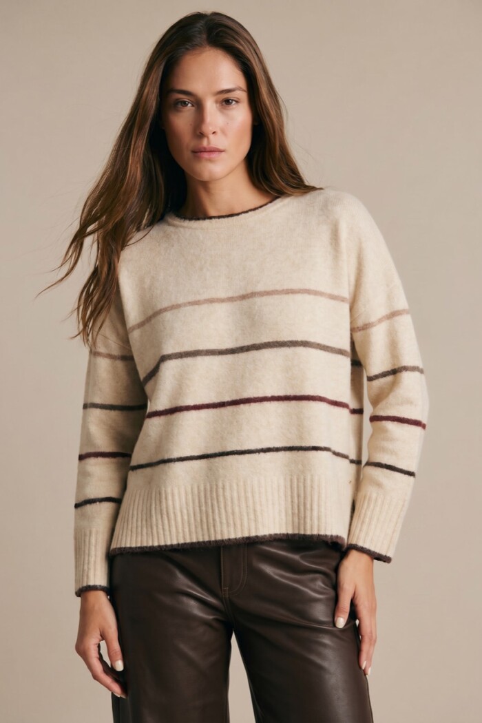 Sweater Rayado Bordeaux