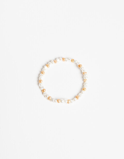 Pulseras Elásticas Perla Pulsera Elástica De Perlas Bicolor - Combinacion Bicolor