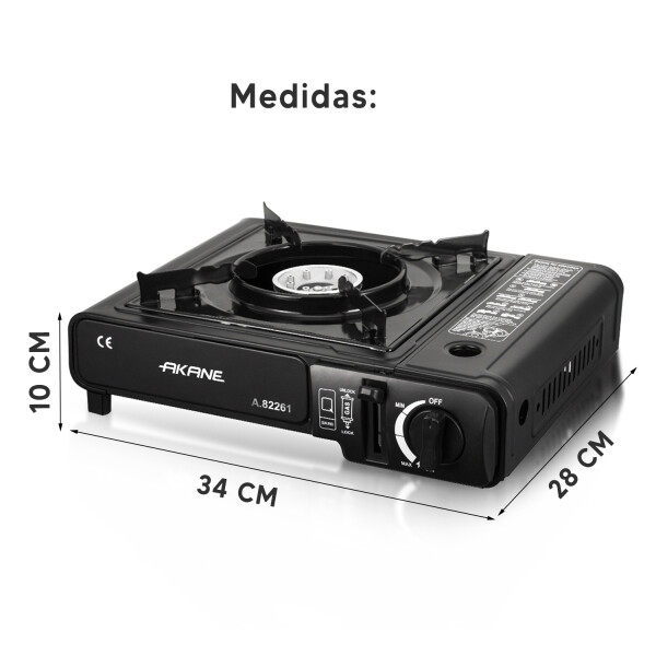 Anafe Portátil A Gas Akane Para Camping 1 Hornalla A.82261 ANAFE A GAS PORTATIL STOVE A.82261