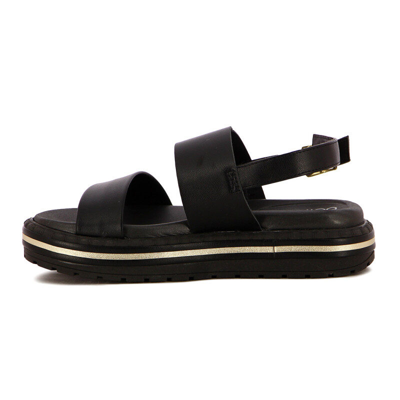 Sandalia Mujer Beira Rio Dos Tiras Y Hebilla Negro