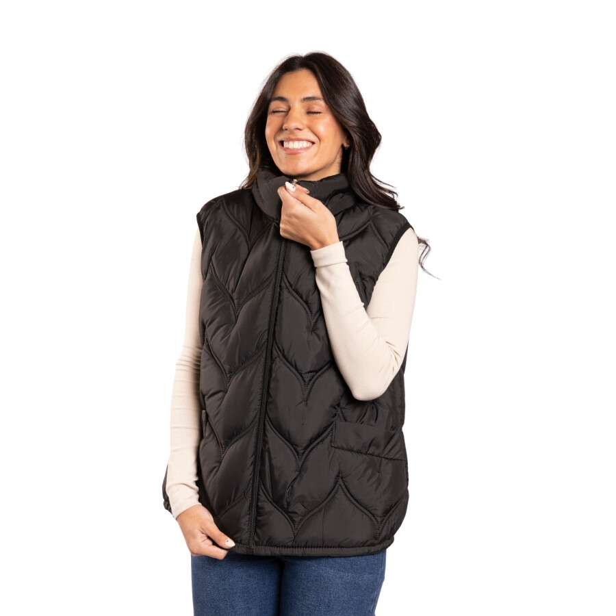 CHERRY PUFFY VEST BLACK