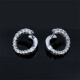 Caravanas En Oro 18K Blanco Y Brillantes Caravanas En Oro 18K Blanco Y Brillantes