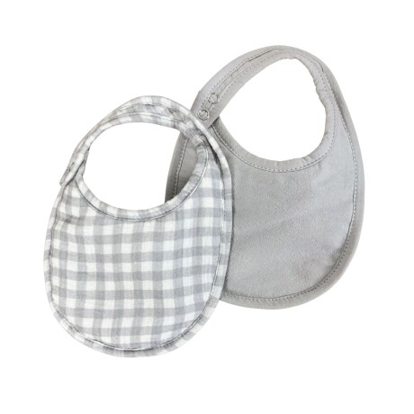 Baberos Packx2 Bib Vichy Gris