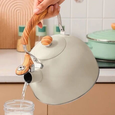 Pava Caldera Sonifer 2.5l Silbato Acero Inoxidable Inducción Blanco