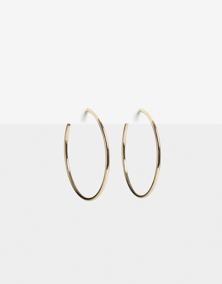 Aros Argollas Metal Argollas Bañadas En Oro - Dorado