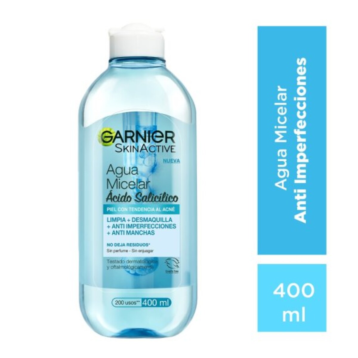 Agua Micelar Garnier Ácido Salicílico Anti Acné 400ml – Limpieza Profunda y Control de Imperfecciones