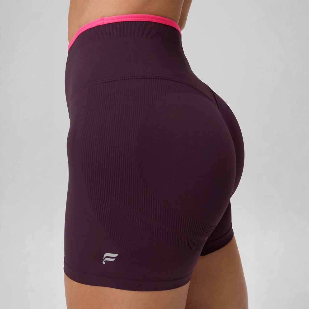Shorts Seamless Scrunch Short 4" Mujer Oxblood/pink Crush