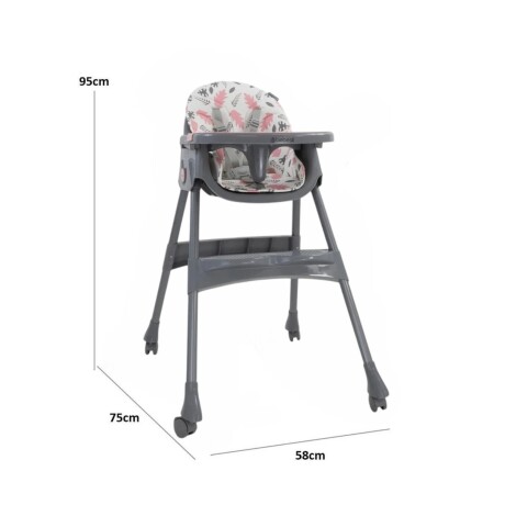 Silla de Comer para Bebes Bebesit Steps con Bandeja 2 en 1 Rosa