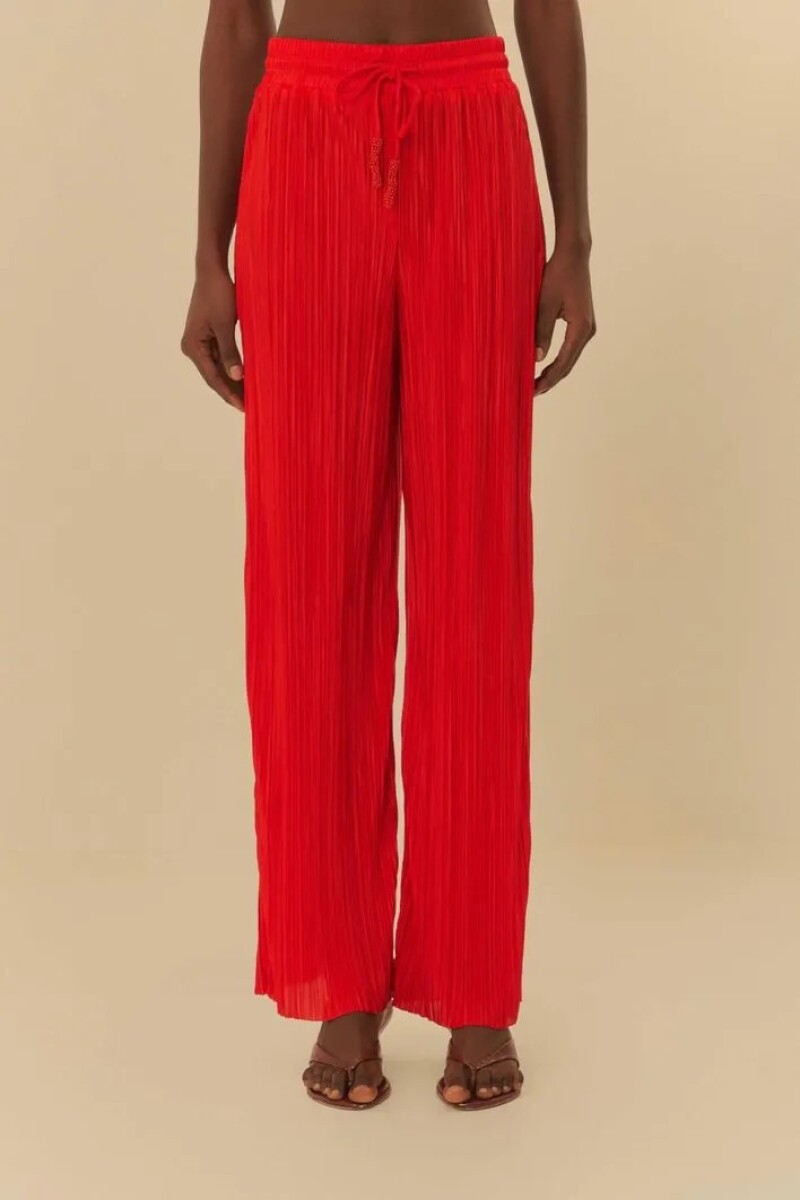 PANTALÓN PLISADO Rojo