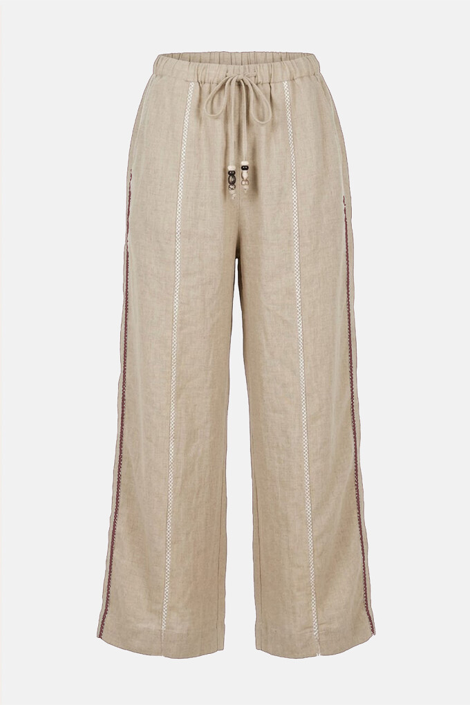 PANTALON LINO CRUZ BEIGE
