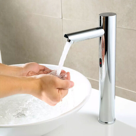 Lavatorio Monocomando Alto De Bronce Cromado Con Sensor 000