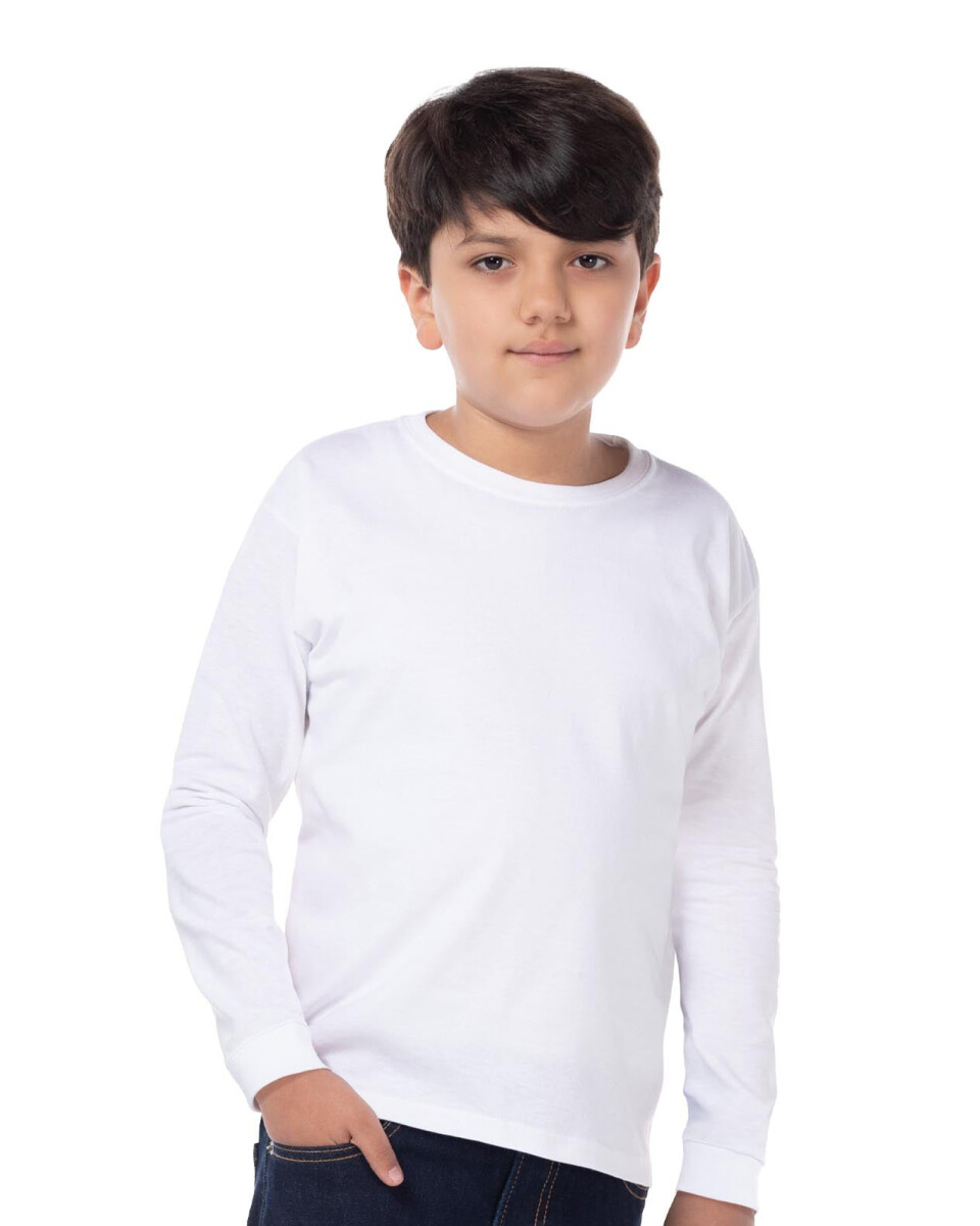 Camiseta a la base niño manga larga - Blanco 