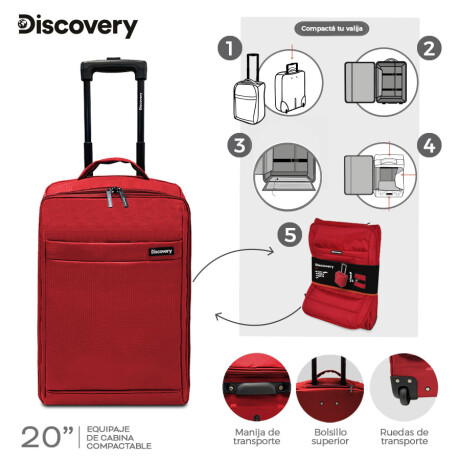 Valija Carry On Discovery Plegable de Tela ROJO