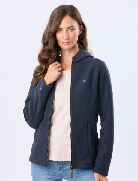 CAMPERA POLAR CON CAPUCHA Azul