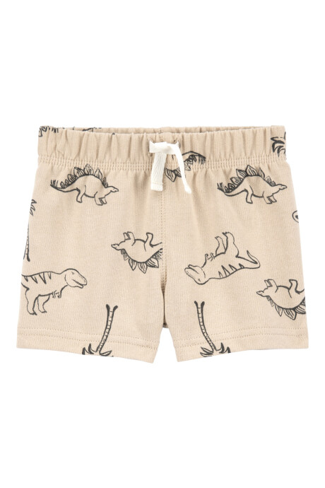 Set tres piezas de algodón, short, remera y body, diseño dinos Sin color