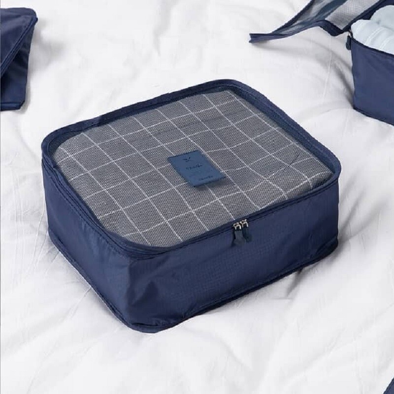 Set 6 bolsas organizadoras equipaje de viaje para valija azul