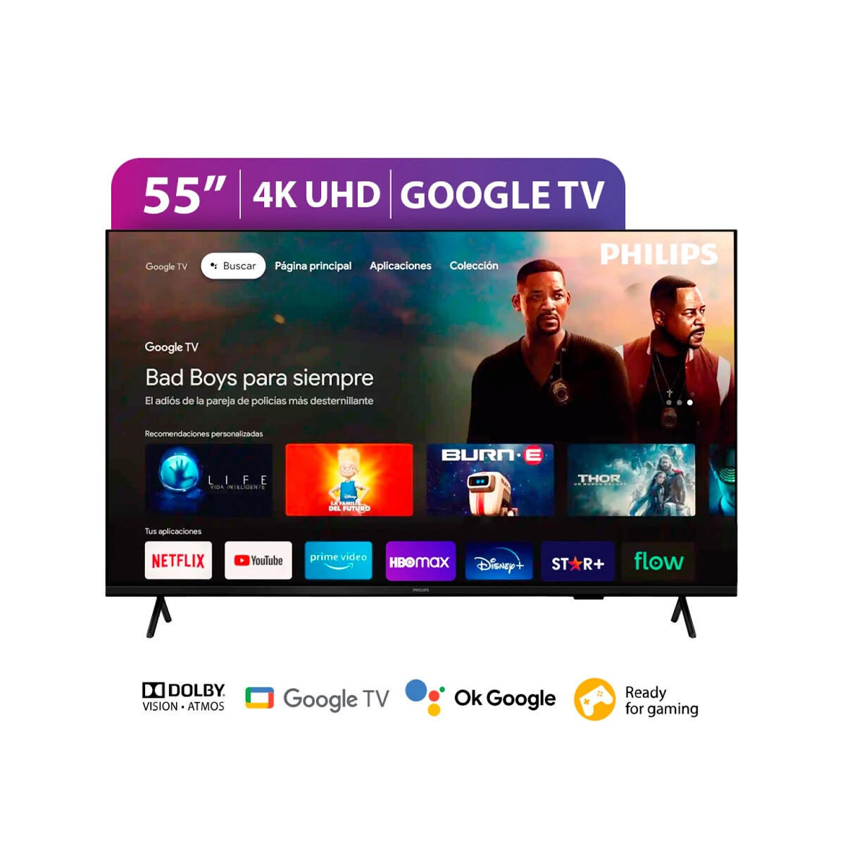 Smart TV Philips Google TV 55'' 4K UHD Dolby Vision y Atmos 