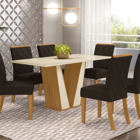 Conjunto Garda 6 Sillas Vita SE15 Henn NaTure Blanco/marrón Conjunto Garda 6 Sillas Vita SE15 Henn NaTure Blanco/marrón