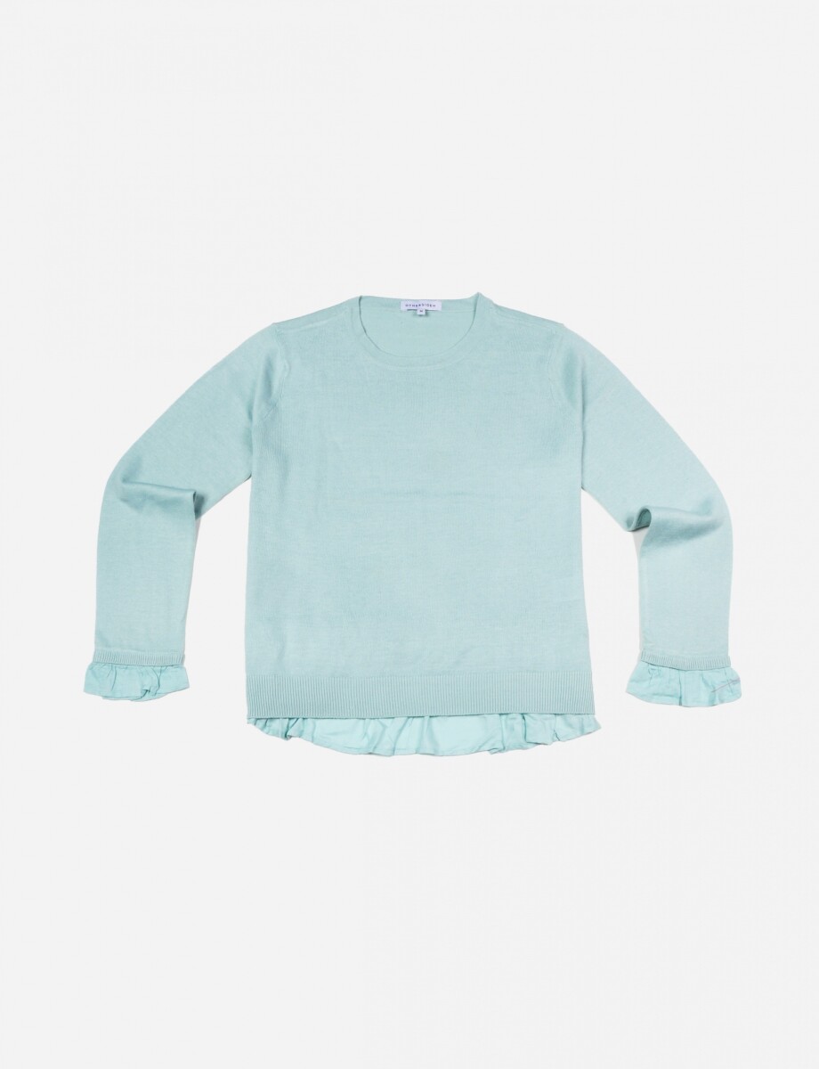 Sweater escote base - VERDE PASTEL 