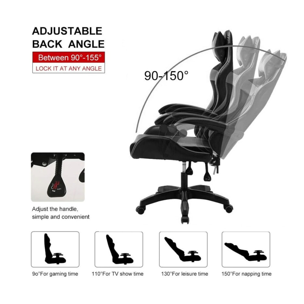 Silla Gamer Gaming Ergonomica Reclinable - PU Blanco