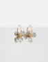 Aros Argollas Con flores Aros Argolla Con Flores Metálicas - Dorado