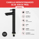 Canilla monocomando alta agua fría NEGRO