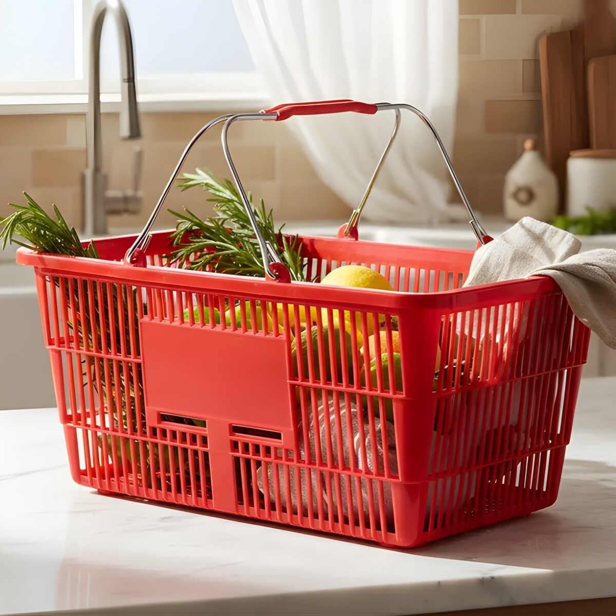 Canasto supermercado - ROJO 