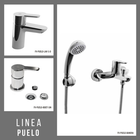 Juego de Griferías: Ducha, Lavatorio y Bidet s/Transf GRIS